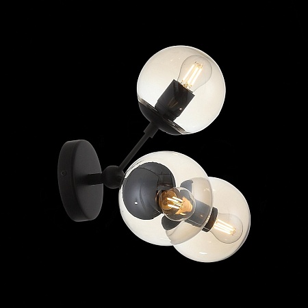Бра ST-Luce Черный/Янтарный E27 3*40W SL549.411.03 - фото