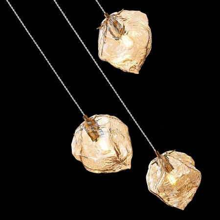 Светильник подвесной ST-Luce Латунь/Янтарный E14 3*40W SL1175.303.03 - фото