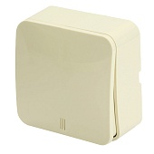 Выключатель открытой установки 1-клавишный с индикатором, STEKKER, 250В, 10А, IP20, серия София, слоновая кость, MSW10-11-20-04