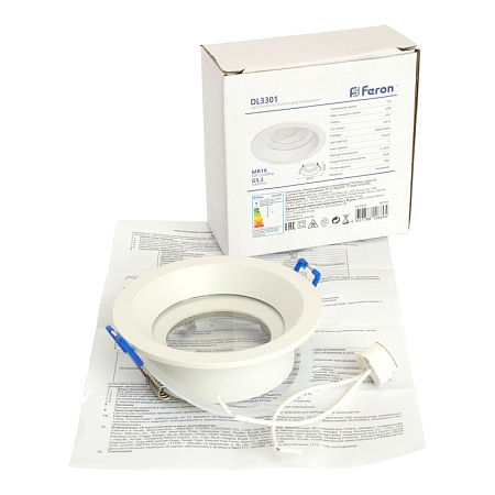 Светильник встраиваемый Feron DL3301 потолочный MR16 G5.3 белый - фото