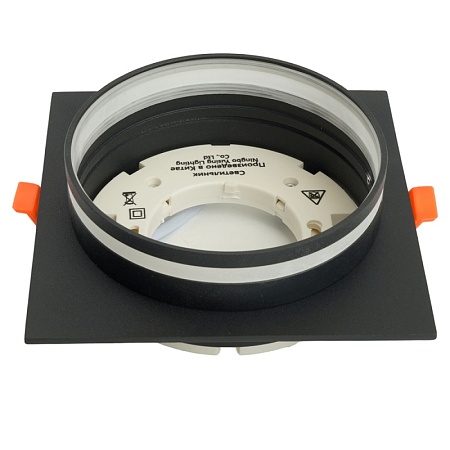 Светильник встраиваемый Feron DL703 LUNA потолочный GX70 черный квадрат - фото