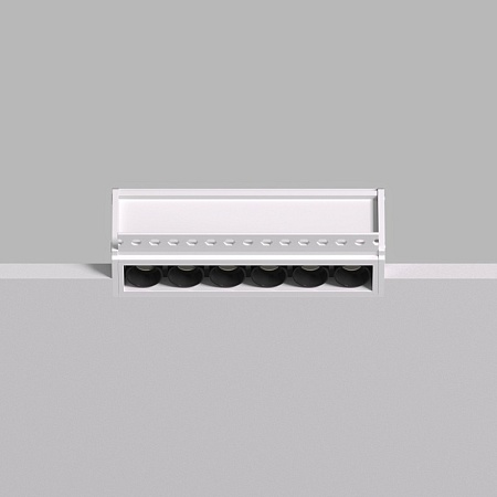 DK2531-WB Встраиваемый светильник SPACE со светодиодом под шпатлевку L126mm 220V 10W 38° 4000К IP20 белый/черный алюминий - фото