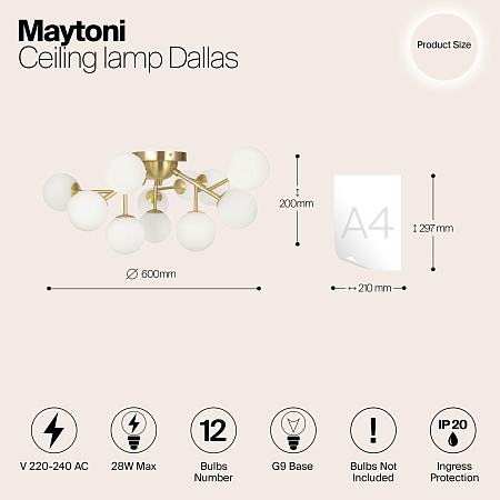 Потолочный светильник Maytoni Dallas MOD545CL-12BS - фото