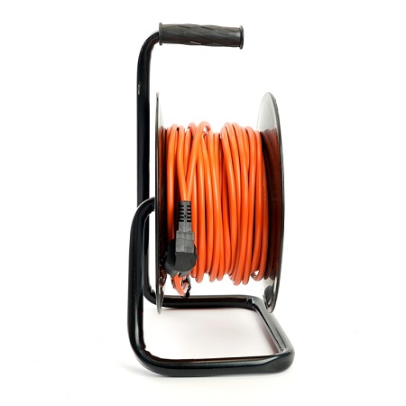 Удлинитель на катушке Stekker STD03-44-30 Standart 4-местный с/з ПВС 3*1,5, оранжевый, 16А, IP44, 30м (29407) - фото