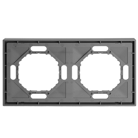 Рамка STEKKER, PFR00-5002-10 2-местная, серия Эмили, платиново-серый, soft touch - фото