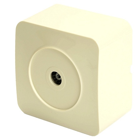 Розетка TV открытой установки, 1-местная, STEKKER, 75 Ом, 5-862МГц, серия София, слоновая кость, MST00-10-04 - фото