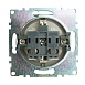 Розетка 1-местная с/з с крышкой (механизм), STEKKER GLS16-7112-04, 250В, 16А с защитной шторкой, серия Катрин, графит - фото