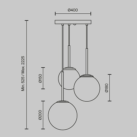 Подвесной светильник Maytoni Basic form MOD321PL-03B - фото
