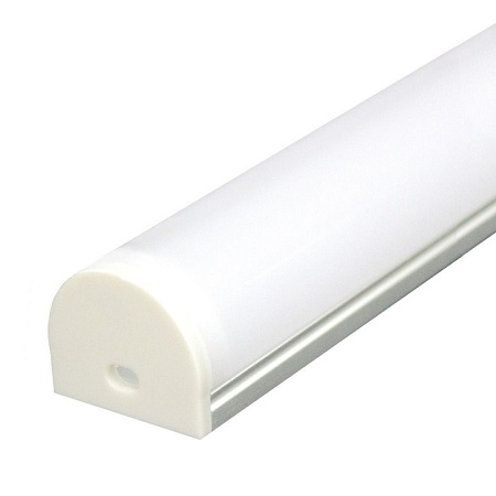 Профиль алюминиевый круглый широкий, серебро, CAB283 - фото