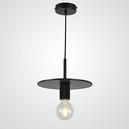 Подвесной Светильник Rh Utilitaire Disk Shade Pendant Black Imperiumloft 123642-22 - фото
