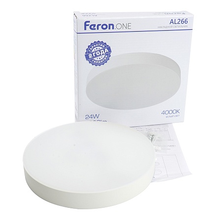 Светодиодный светильник Feron AL266 накладной 24W 4000K белый - фото