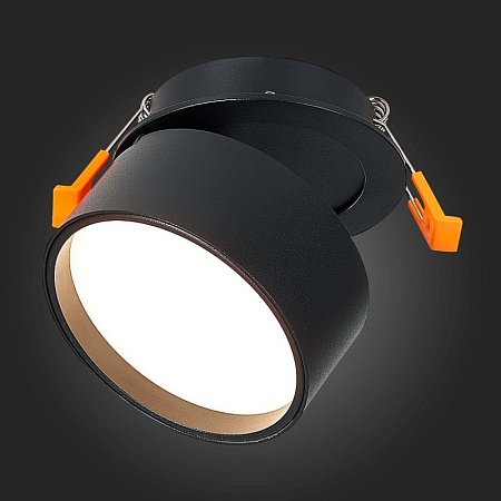 Встраиваемый поворотный светильник Черный LED 1*9W 3000K 720Lm Ra>90 120° IP20 D85xH68 ST651.438.09 - фото