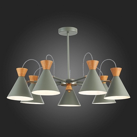 Светильник потолочный Серый, Золотистый/Серый, Темное дерево E14 7*40W SLE125112-07 - фото