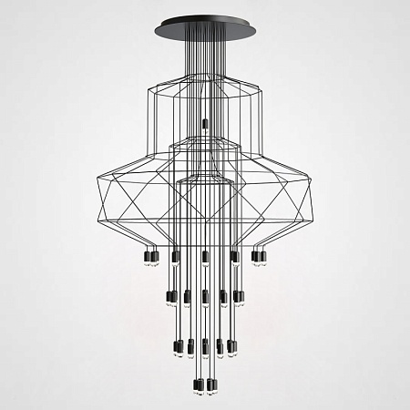 Люстра Via Wireflow Chandelier Polyhedral 0374 Suspension Lamp Imperiumloft 75394-22 - фото