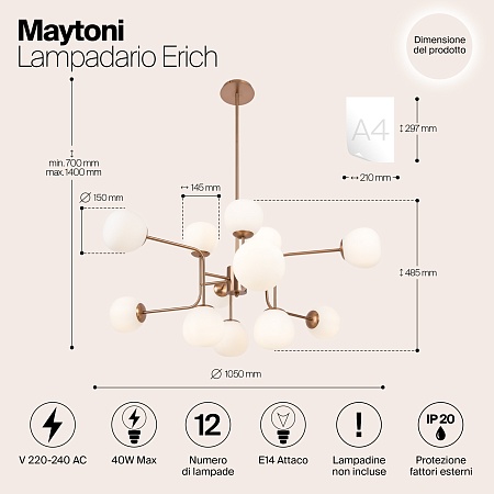 Люстра Maytoni Erich MOD221-PL-12-G - фото