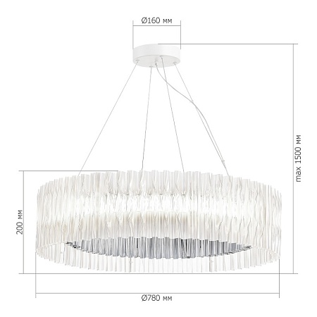 Светильник подвесной ST-Luce Хром/Прозрачный LED 1*87W 3000K SL6012.113.01 - фото