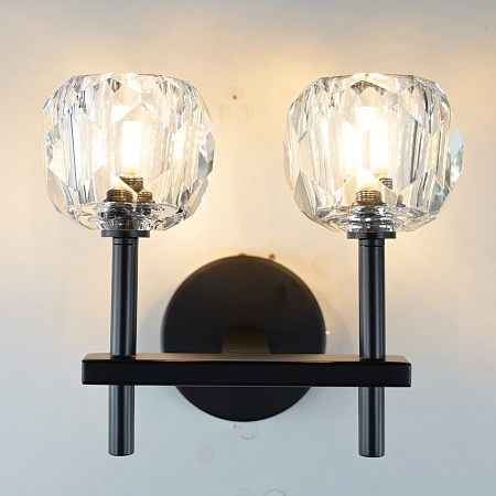 Бра Boule De Cristal Double Sconce Brass Черный Imperiumloft 178385-22 - фото