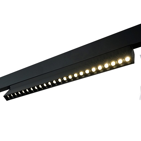 Светильник светодиодный Feron MGN301 трековый низковольтный 24W, 2160 Lm, 4000К, 30 градусов, черный серия LensFold - фото
