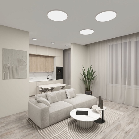 DK6522-WH Накладной светильник THIN, IP40, 36W, 3000K/4000K/6500K, переключатель цветовой температуры на корпусе, белый, полимер - фото