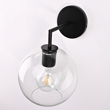Бра Rh Utilitaire Globe Shade Single Sconce Black Imperiumloft 123275-22 - фото