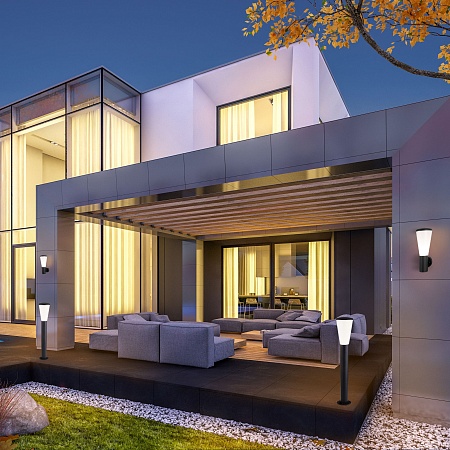 Настенный уличный светильник IP54 чёрный 1416 TECHNO Elektrostandard - фото