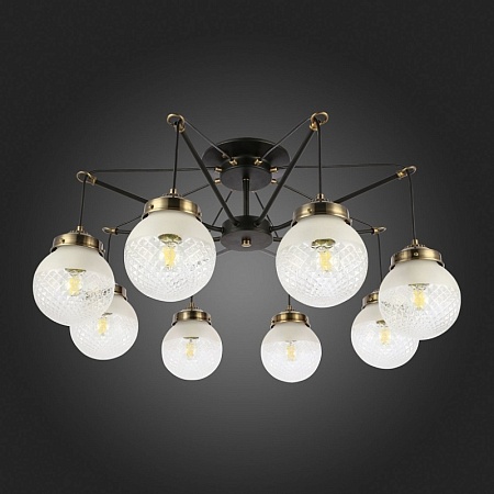 Светильник потолочный Черный, Бронза/Прозрачный, Белый E27 8*60W SLE110302-08 - фото