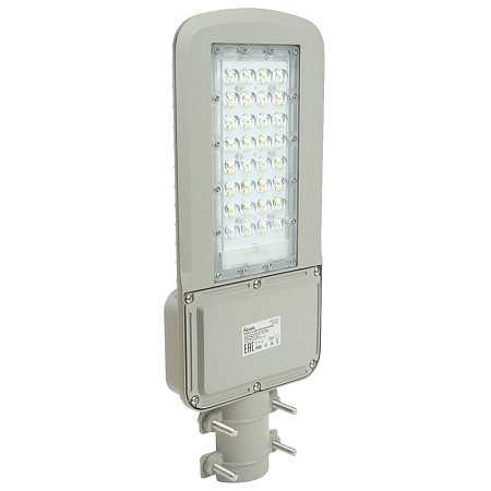 Светодиодный уличный консольный светильник Feron SP3050 80W 5000K 230V, серый - фото