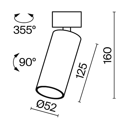 Потолочный светильник Technical FOCUS LED C055CL-L12B3K-W-B - фото