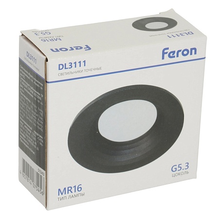 Светильник встраиваемый Feron DL3111 потолочный MR16 G5.3 черный - фото