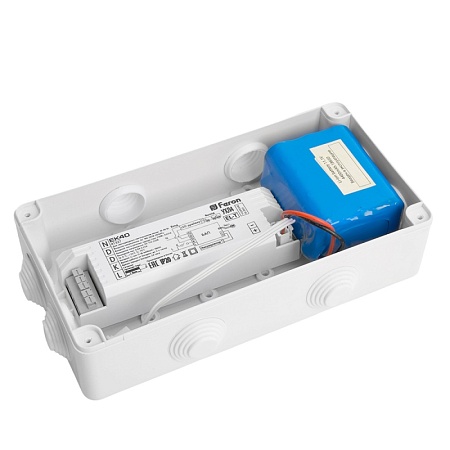 Блок аварийного питания для светильников Feron EK40 до 40W подключение "на вход" 220В драйвера внеш. АКБ - фото