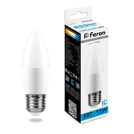 Лампа светодиодная Feron LB-770 Свеча E27 11W 175-265V 6400K - фото