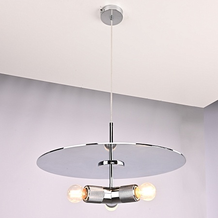 Люстра Rh Utilitaire Disk Triple Pendant Silver Imperiumloft 123647-22 - фото