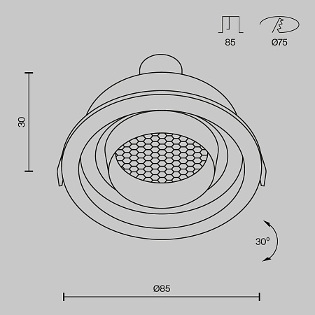 Встраиваемый светильник Technical DL113-GU10-01-RD-B - фото