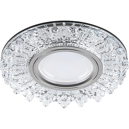 Светильник встраиваемый с LED подсветкой Feron CD944 потолочный MR16 G5.3 прозрачный, хром - фото