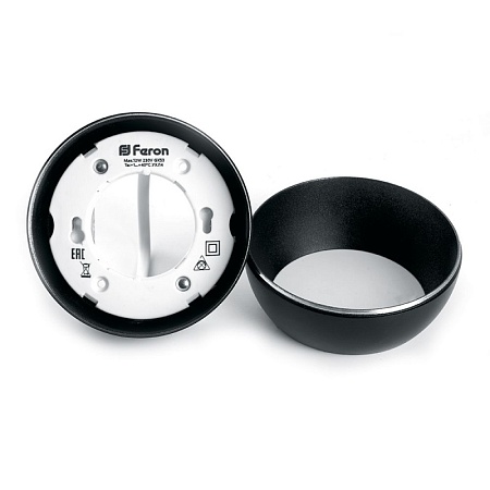 Светильник потолочный Feron HL355 12W, 230V, GX53, черный - фото