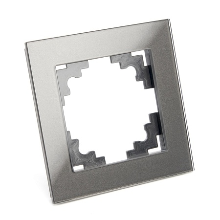 Рамка 1-местная, стекло, STEKKER, GFR00-7001-06, серия Катрин, графит - фото