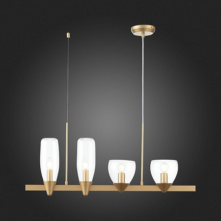 Светильник подвесной ST-Luce Золотистый/Прозрачный E14 4*40W SL1119.203.04 - фото