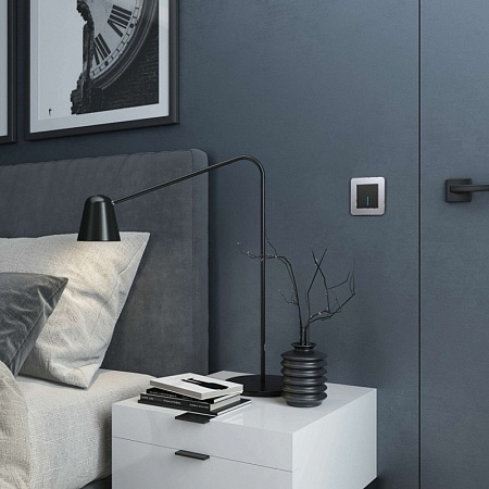 Рамка из металла на 1 пост Platinum алюминий W0012606 - фото