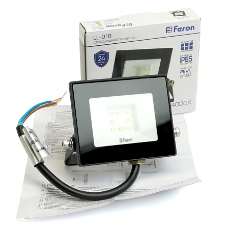 Светодиодный прожектор Feron LL-918 IP65 10W 4000K - фото