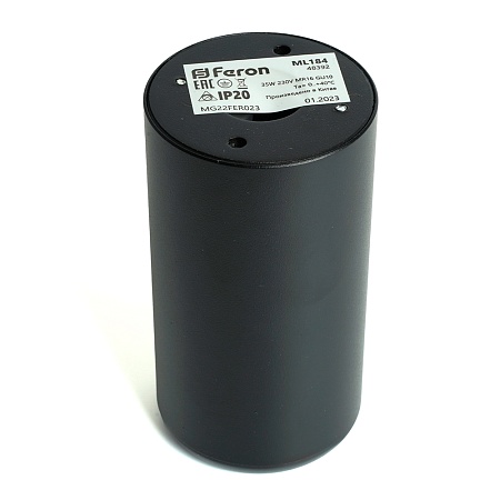 Светильник потолочный Feron ML184 Barrel ECHO  MR16 GU10 35W 230V, черный, с антибликовой сеточкой - фото