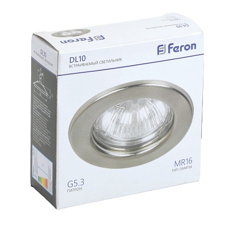 Светильник встраиваемый Feron DL10 потолочный MR16 G5.3 титан - фото