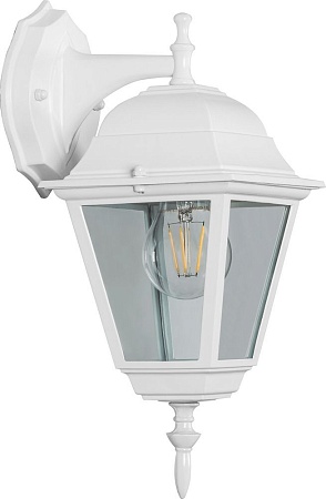 Светильник садово-парковый Feron 4202/PL4202 четырехгранный на стену вниз 100W E27 230V, белый - фото
