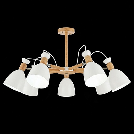Светильник потолочный Светлое дерево, Белый/Белый E27 7*60W SLE103802-07 - фото