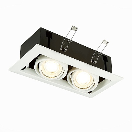Св-к встр. Черный, Белый GU10 2*50W IP20 L245xW126xH70 220V Без ламп ST250.558.02 - фото
