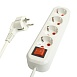 Удлинитель четырехместный с/з  с выключ. STEKKER HM07-41-02 3x1мм2, 2м, серия Home (У16А-003), белый - фото