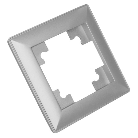 Рамка STEKKER, PFR00-7001-03 1-местная, пластик, серия Катрин, серебро - фото