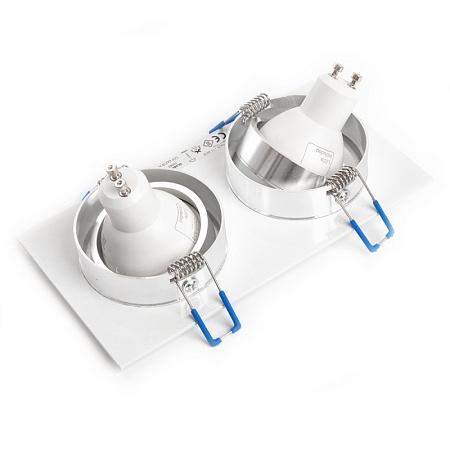 Светильник встраиваемый Feron DL2802 потолочный MR16 G5.3 белый-хром - фото