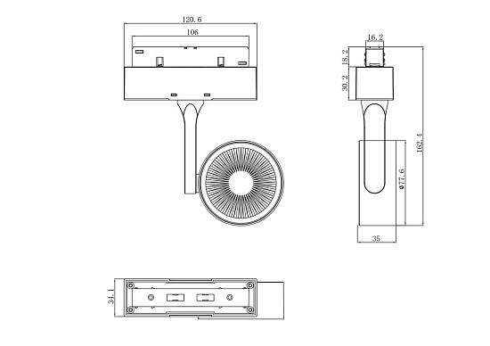 Трековый светильник Technical Oko TR024-2-10B3K - фото