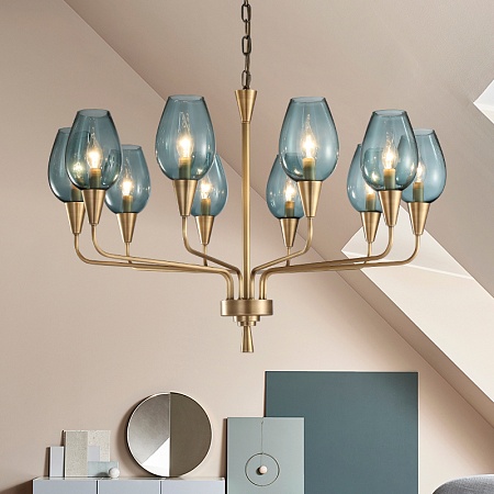 Подвесная Дизайнерская Люстра Viola 8 Прозрачный Imperiumloft 179883-26 - фото