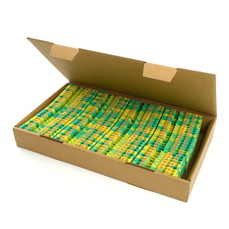 Зажим пружинный, 3-проводной проходной ЗНИ - 4 ,JXB PT 4  TW , желтый, зеленый LD573-1-40 - фото